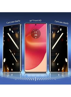 CoomBe 2 in 1 Screen Protector Privacy Tempered Glass and Camera Lens Film for Moto Edge 60 Fusion, Scratch Resistant, Anti-Fingerprint, Bubble Free, 9H Anti-Spy Tempered Glass Film  - Image 3
