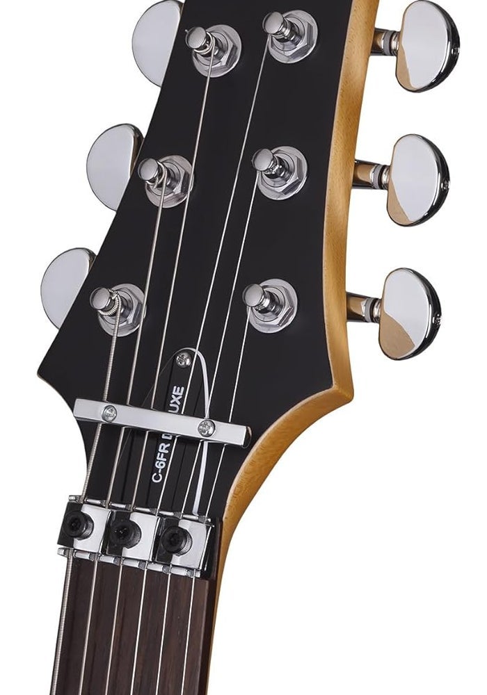Schecter جيتار كهربائي شيكتر C-6 FR DELUXE باللون الأسود الساتان - Image 5