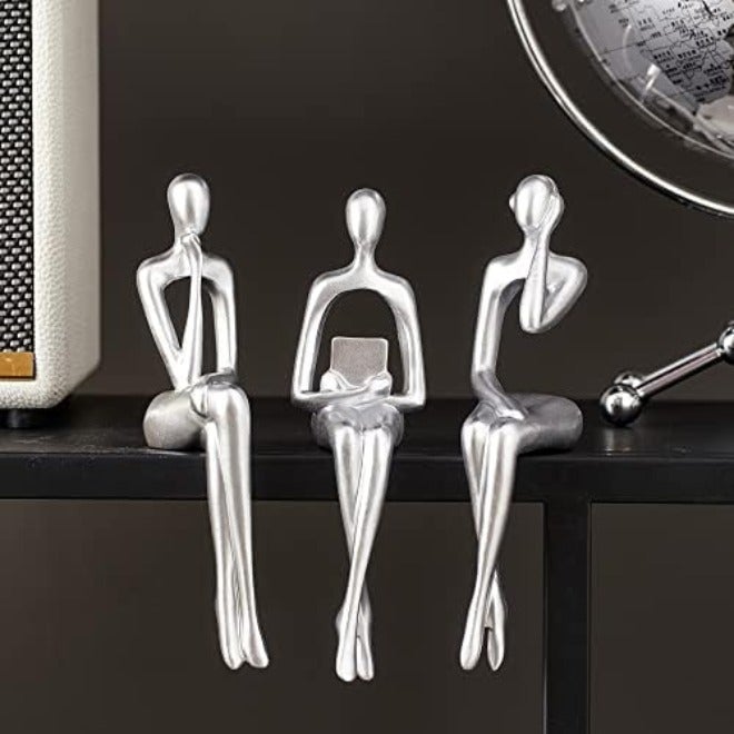 XINXUAN White Abstract Resin Sculpture Ornament - Modern Art Figurine Home Decor Accent for Office, Bookshelf, TV Stand, Table - Living Room  Decorations - Image 4