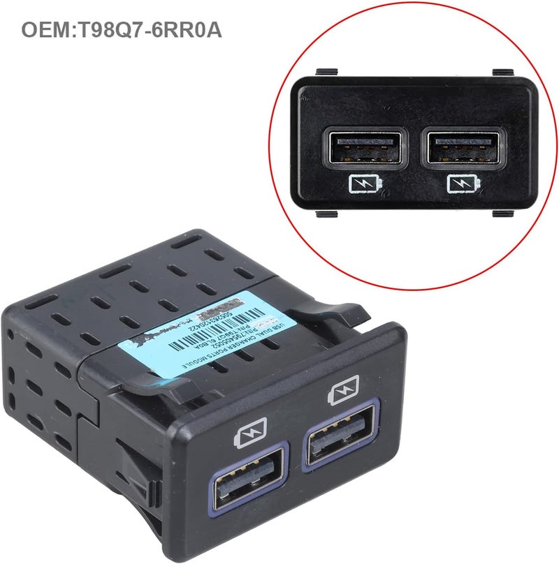 محول USB متعدد الأجهزة للشحن مع مقبس USB ومنفذ USB لضمان شحن آمن وسريع للسيارات مع حماية من التيار الزائد USB - Image 4