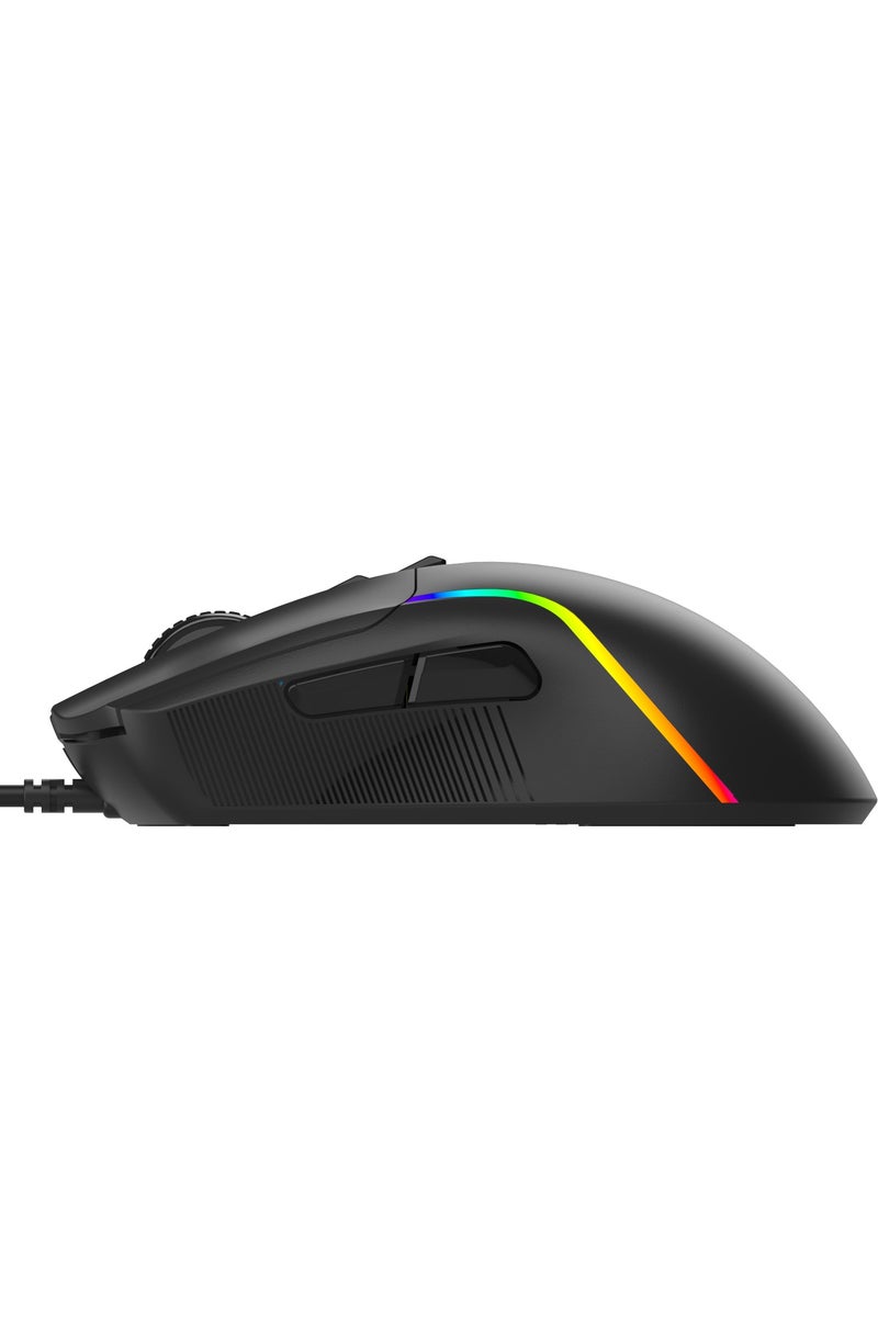 INTEX ماوس الألعاب السلكي INTEX GM505 7D بدقة 12800 | إضاءة RGB غطاء حريري علوي 7 أزرار قابلة للبرمجة كابل USB مضفر بطول 1.5م معدل استقصاء 1000Hz أسود علامة تجارية هندية ملحقات لأجهزة الكمبيوتر المحمولة والألعاب - Image 2