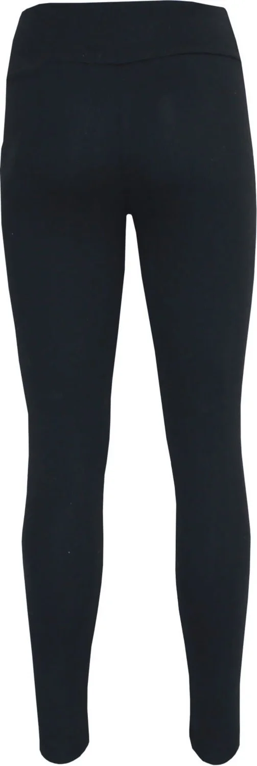 Miss Eftelya Life Women's Black High Waist Fleece Ribbed Thermal Tights
