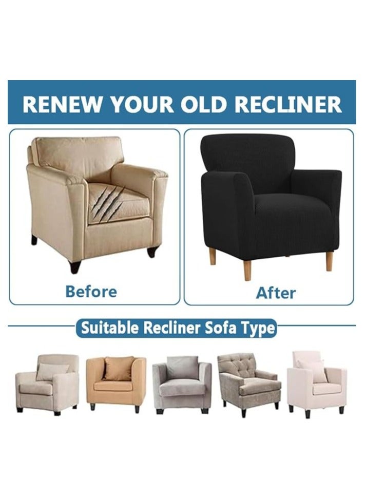 general Sofa covers, Armchair covers, Living room furniture covers, Modern Lounge bathtub armchair covers, Stretch corn wool armrest sofa covers, Black - Image 4