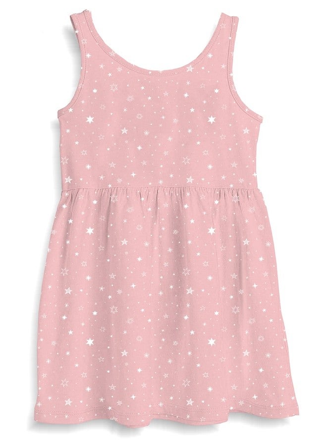 minicult Girls A-Line Mini Cotton Sleveless Dress with All Over Print (Pink)(Pack of 1)(2-3 Years) - Image 2