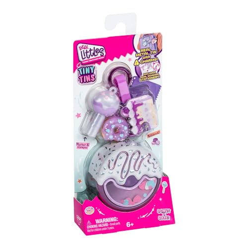 REAL LITTLES Keychain, Tiny Tins with 4 Charms, Real Working Stationery, 6 to Collect, Multicolor - Image 5