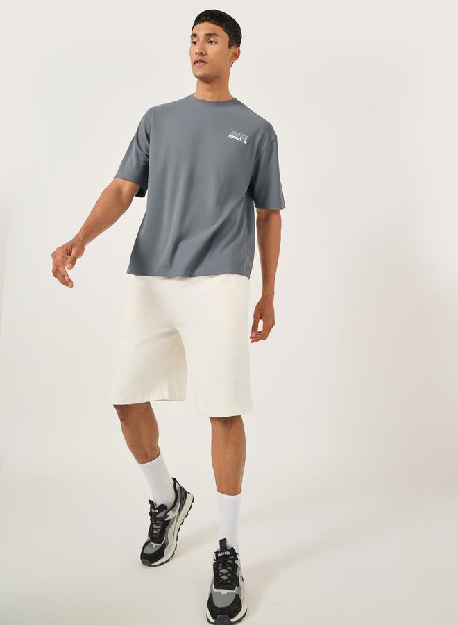Styli Slogan Print Crew Neck Oversized T-Shirt  - Image 2