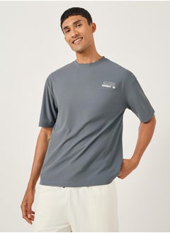 Styli Slogan Print Crew Neck Oversized T-Shirt  - Image 3