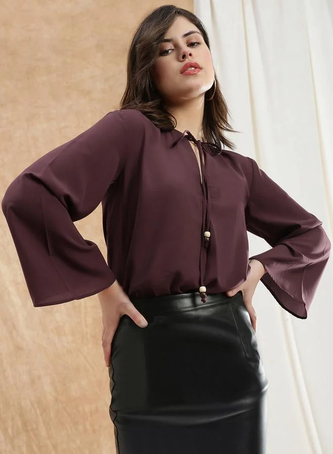 Globus Pink Long Sleeve V Neck Top