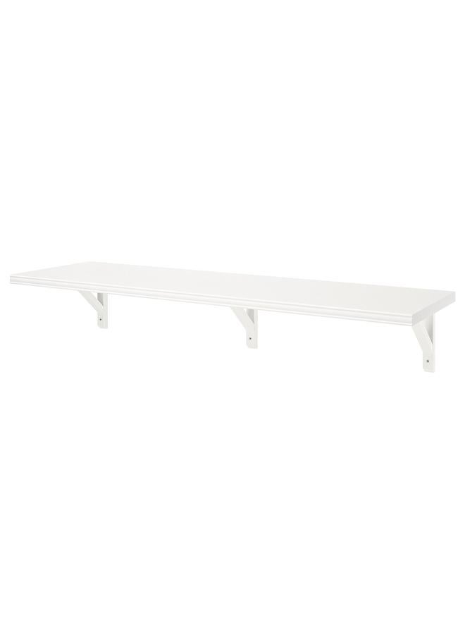 erorex Wall Shelf, White/White Stained Aspen, 120X30 Cm - Image 1