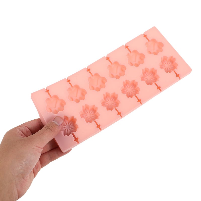 Silicone Candy Mold 12 Cavity Cherry Blossom Cat Paw Design With Cover Baking Supplies - Image 4
