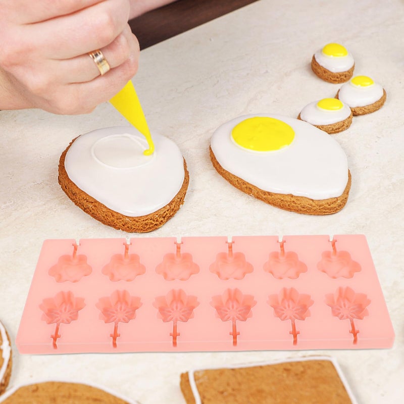 Silicone Candy Mold 12 Cavity Cherry Blossom Cat Paw Design With Cover Baking Supplies - Image 5