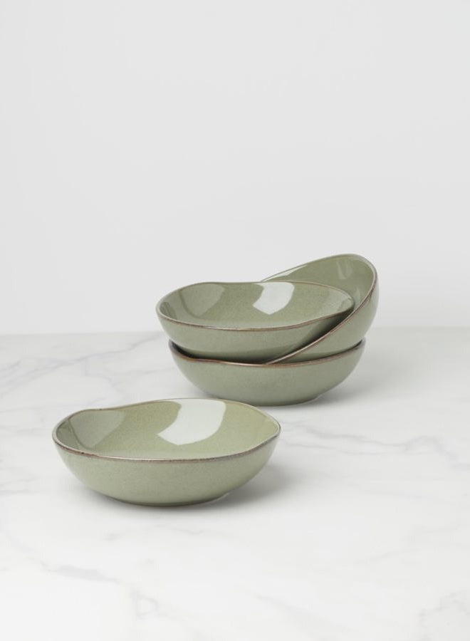 ONEIDA 899211 Organic Shades Sage Green Pasta Bowls, Set Of 4, Service For 4 - Image 2