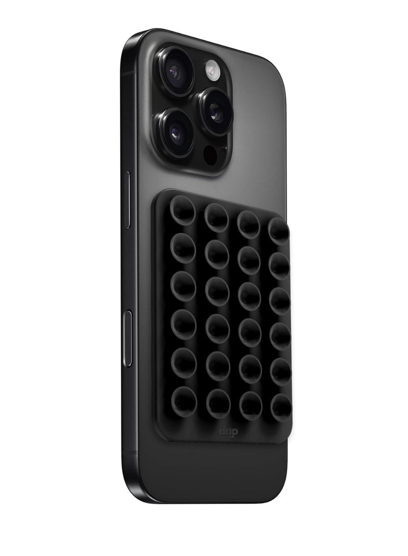 DRIP Magnetic Silicone Drip Surface Adhesive Stand for Mobile Phone-Black - Image 2