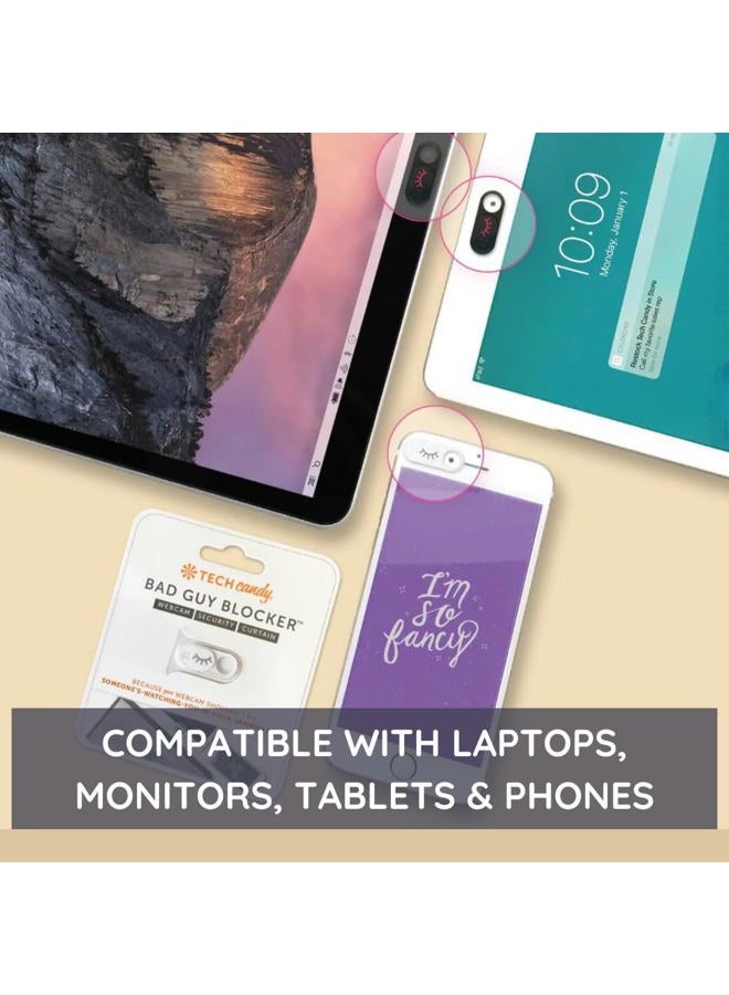Tech Candy غطاء كاميرا ويب لحماية الخصوصية - أسود - آمن، رقيق، متين، لأجهزة الكمبيوتر، اللابتوبات، الأجهزة اللوحية، والهواتف الذكية، سهل التطبيق (أسود، عبوة واحدة) - Image 3