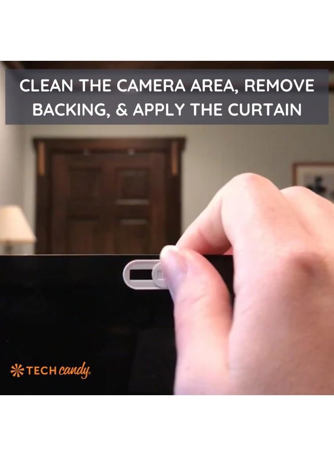 Tech Candy غطاء كاميرا ويب لحماية الخصوصية - أسود - آمن، رقيق، متين، لأجهزة الكمبيوتر، اللابتوبات، الأجهزة اللوحية، والهواتف الذكية، سهل التطبيق (أسود، عبوة واحدة) - Image 4