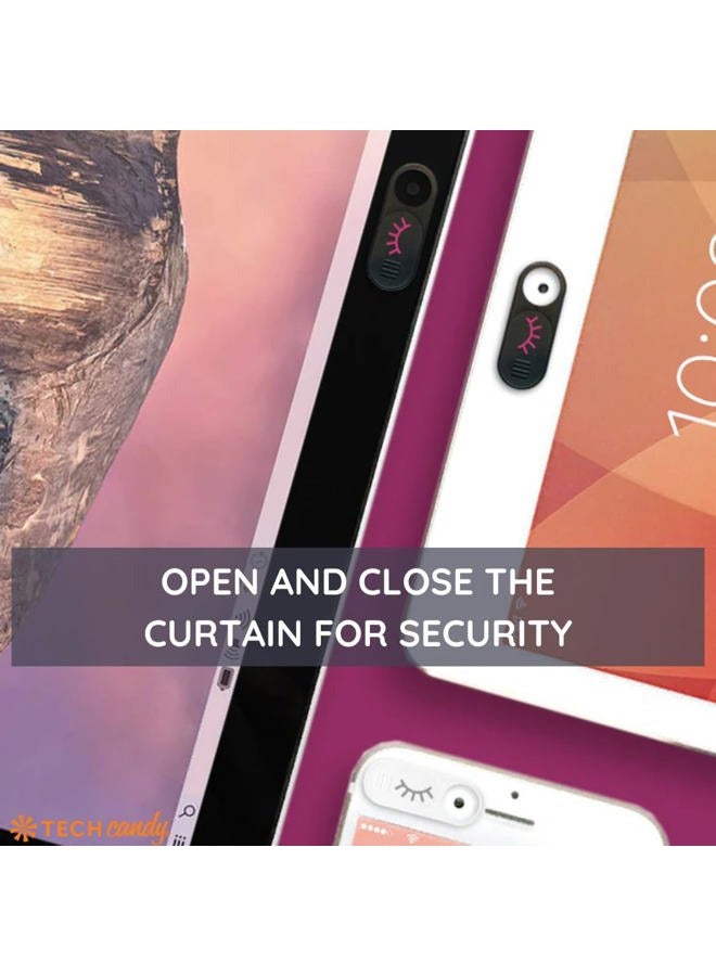 Tech Candy غطاء كاميرا ويب لحماية الخصوصية - أسود - آمن، رقيق، متين، لأجهزة الكمبيوتر، اللابتوبات، الأجهزة اللوحية، والهواتف الذكية، سهل التطبيق (أسود، عبوة واحدة) - Image 5