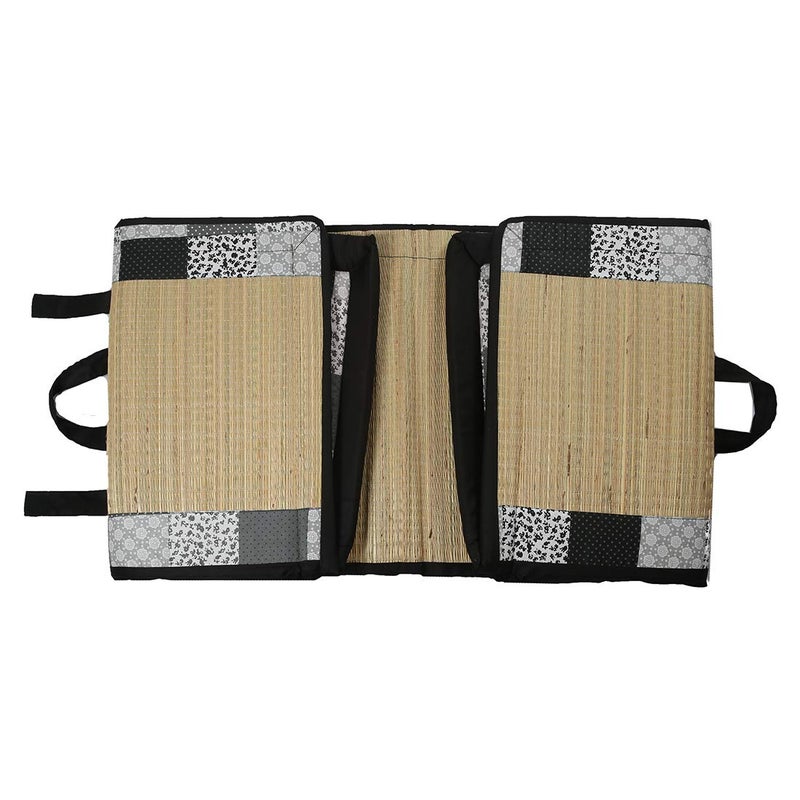 Generic Future Lifestyle Foldable Cushion Mat Korai River Grass 4 X 6 ft Fabric Black Cotton with 18 MM Soft Foam Portable and Comfort Sleep - Image 3