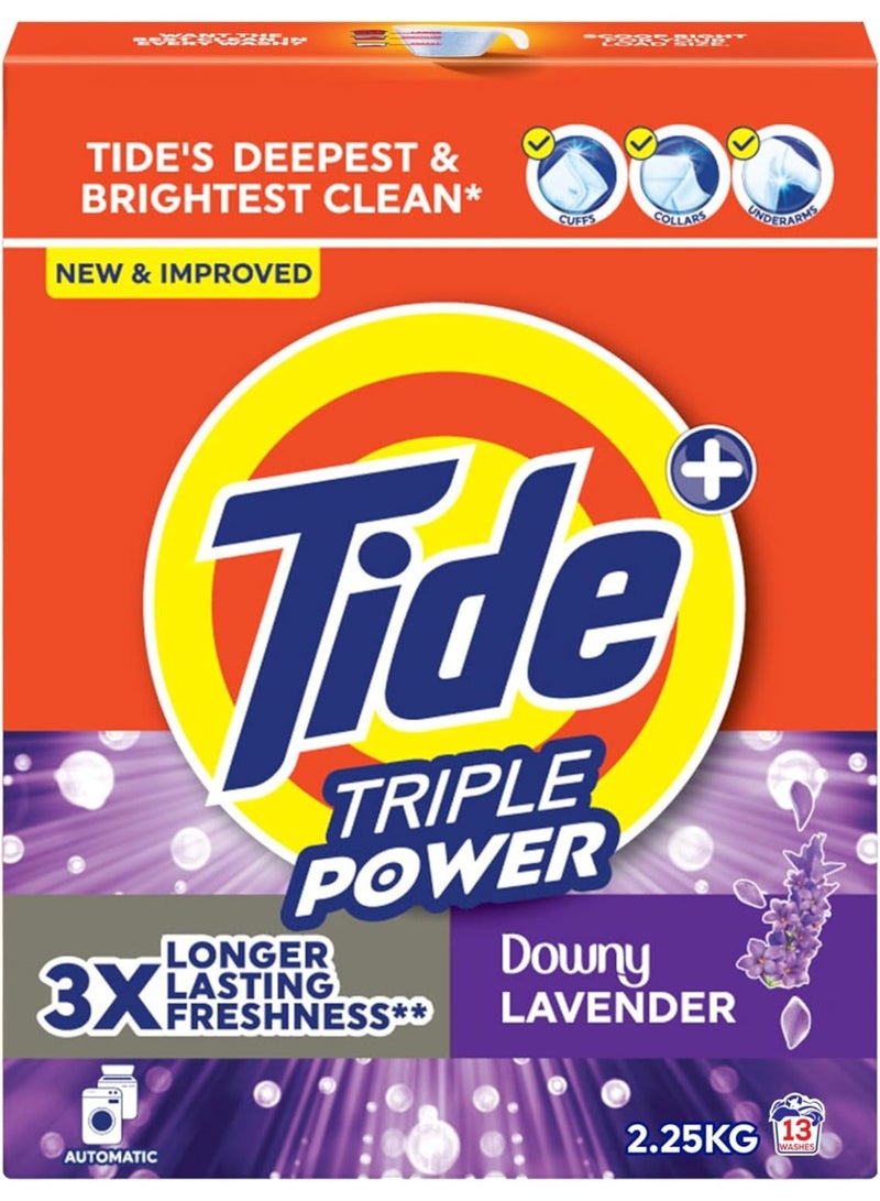 Tide Fast Action Laundry Detergent Powder with Lavender 2.25kg - Image 1