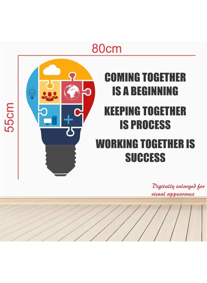StickMe 'Working to Gather is Success Inspirational Motivational Quotes Wall Sticker (PVC Vinyl, 80 X 55 cm, Multicolour) - Image 3