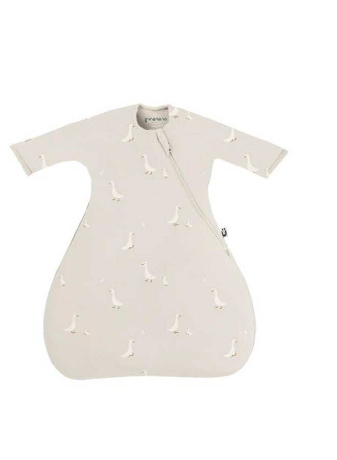 GUNAMUNA Unisex Baby Transitional Swaddle Bag, Easy Diaper Change Zipper, Infant Toddler Swaddle, 1.0 TOG, Goose, 3-6 Months - Image 1