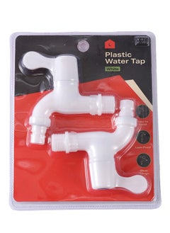 Plastic Water Tap -White- ABS Plastic Lead-Free Leak-Proof Screw-In Water Faucet- Single Handle Water Jug Container Faucet Washing Machine Bibcock Faucet for Safe Drinking Water Applications
