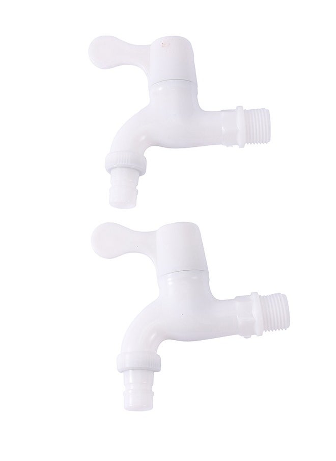 LAWAZIM - Plastic Water Tap -White- ABS Plastic Lead-Free Leak-Proof Screw-In Water Faucet- Single Handle Water Jug Container Faucet Washing Machine Bibcock Faucet for Safe Drinking Water Applications - Image 1