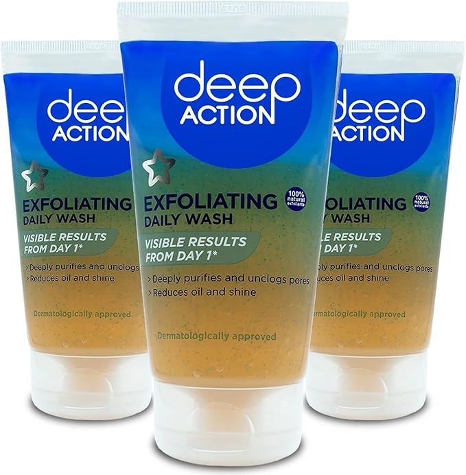 Exfoliating Face Wash with Salicylic Acid Pack of 3 Visible Results from Day 1 Purifies Unclogs Pores Reduces Oil Shine Cruelty Free Dermatologically Approved - Image 1