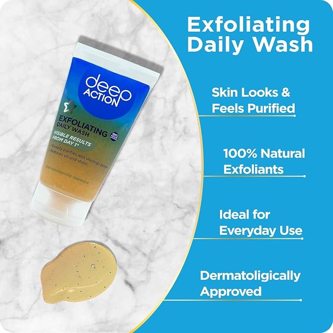 Exfoliating Face Wash with Salicylic Acid Pack of 3 Visible Results from Day 1 Purifies Unclogs Pores Reduces Oil Shine Cruelty Free Dermatologically Approved - Image 4