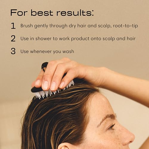 Jupiter Scalp Exfoliator - Scalp Massager Tool for Wet & Dry Hair - Ergonomic Detangler Brush - Dandruff Comb & Scrub to Remove Dandruff & Buildup and Support Circulation - White - Image 5