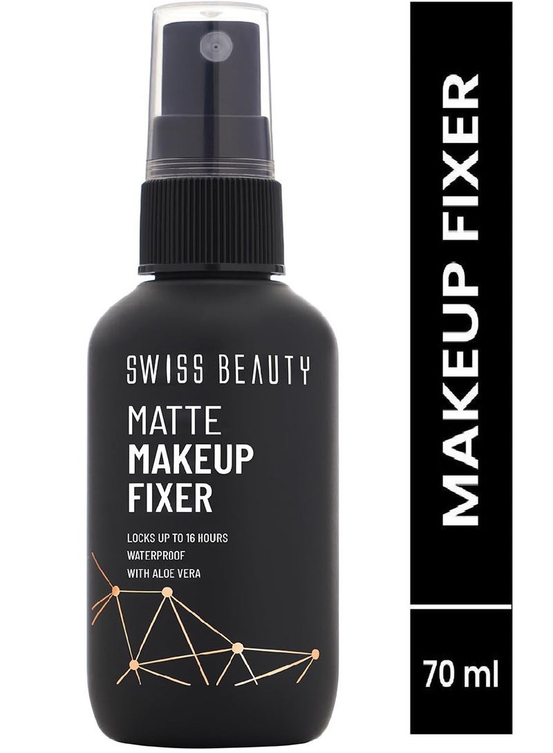 SWISS BEAUTY Matte Makeup Fixer 70ml | Locks Up To 16 Hours | Waterproof with Aloe Vera - Image 1