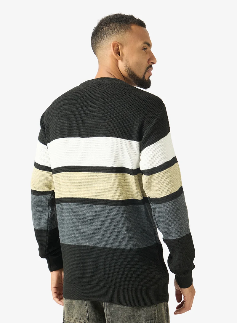 Seventy Five Colorblock Turtle Neck Pullover Sweater