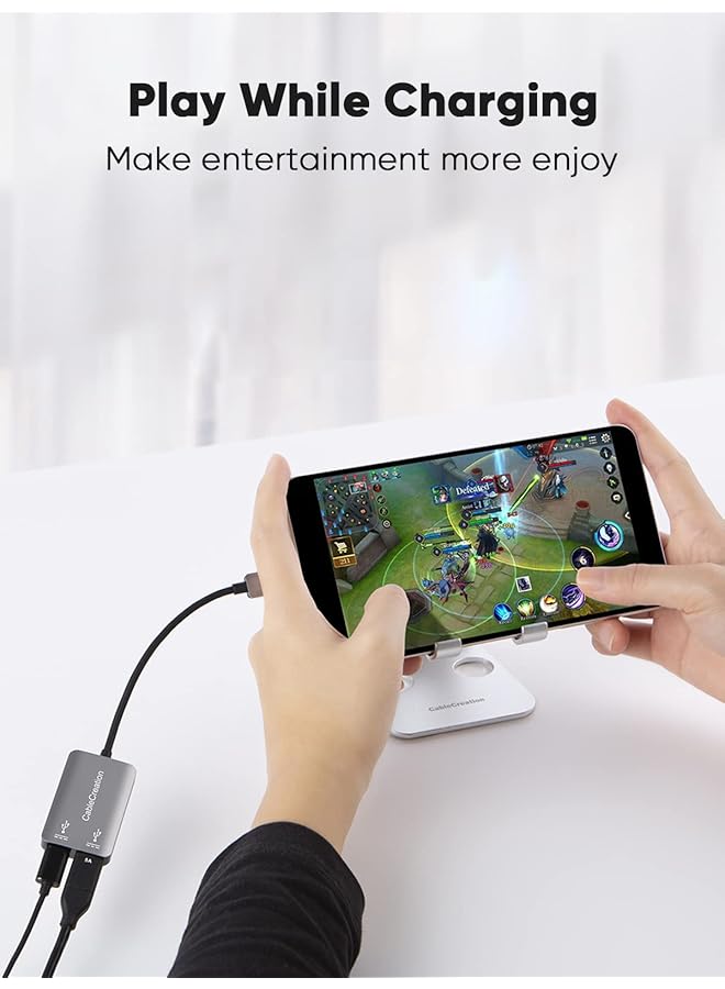 CableCreation Usb C Headphone Audio Adapter 2 In 1 Type C To Dual Type C Hub Digital Audio& Pd Charging Adapter Usb C Splitter For Google Pixel 2 3 Galaxy Note 9 S8 S9 S10 - Image 3