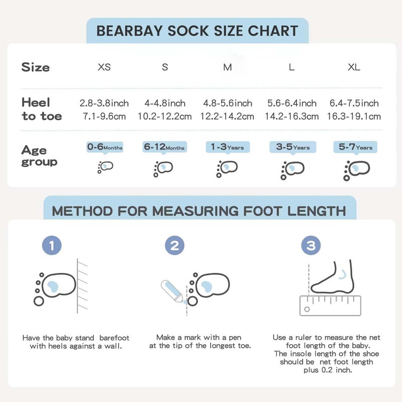 Bearbay Baby Non Slip Ankle Socks with Grippers (9 Pair) for 0 months-7 years old Walking Socks for Infant Toddler Kids Boys Girls - Image 5