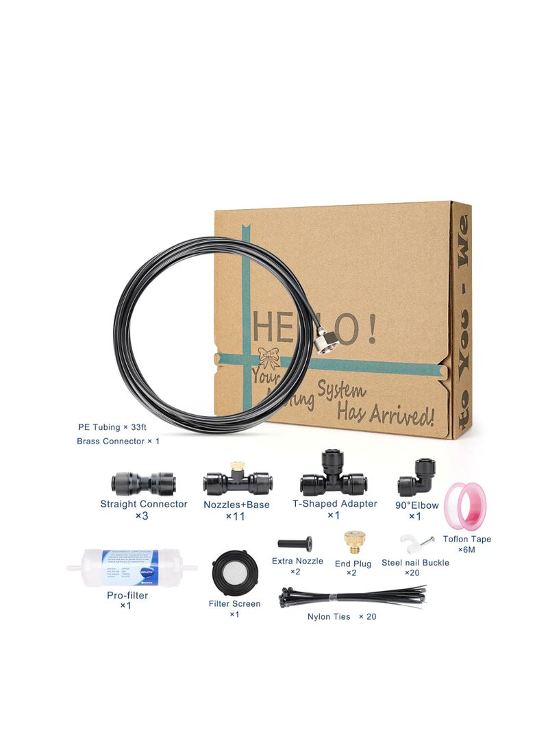 general Misters for Outside Patio, 50ft (15M) Misting Line + Filter + 23 Brass Misting Nozzles +Brass Adapter(3/4") Misting System for Garden, Greenhouse, Trampoline and Chicken Coop - Image 2