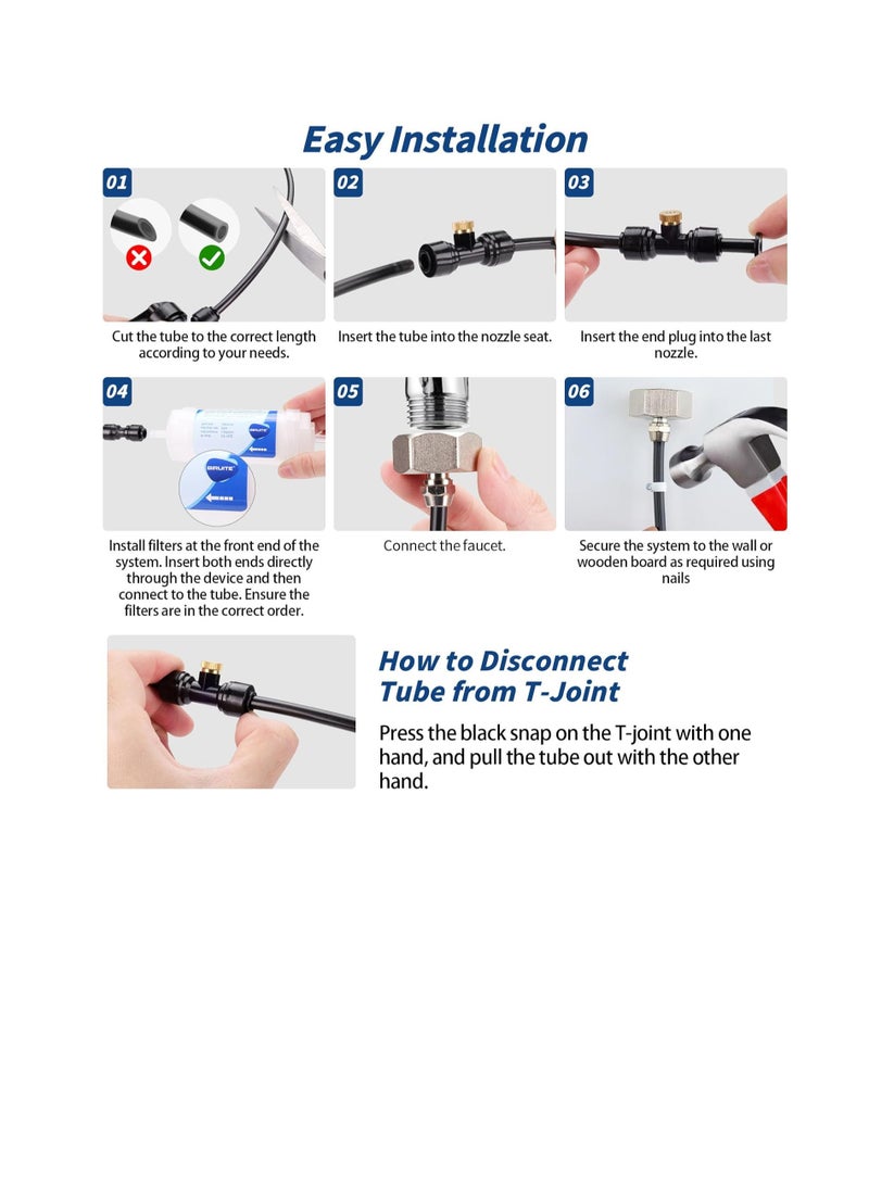 general Misters for Outside Patio, 50ft (15M) Misting Line + Filter + 23 Brass Misting Nozzles +Brass Adapter(3/4") Misting System for Garden, Greenhouse, Trampoline and Chicken Coop - Image 5