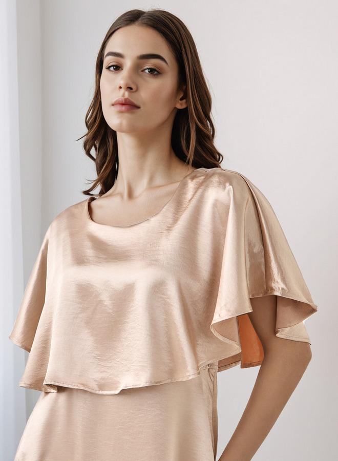 سبلاش فيڤ فستان ماكسي فيسكوز بتصميم - مع طبقة علوية - Image 4