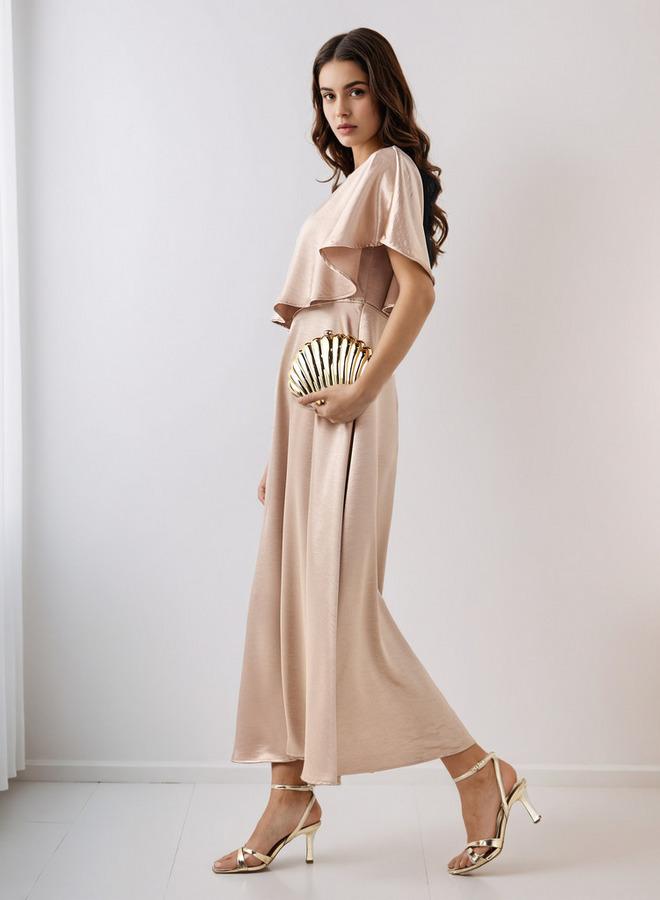 سبلاش فيڤ فستان ماكسي فيسكوز بتصميم - مع طبقة علوية - Image 2