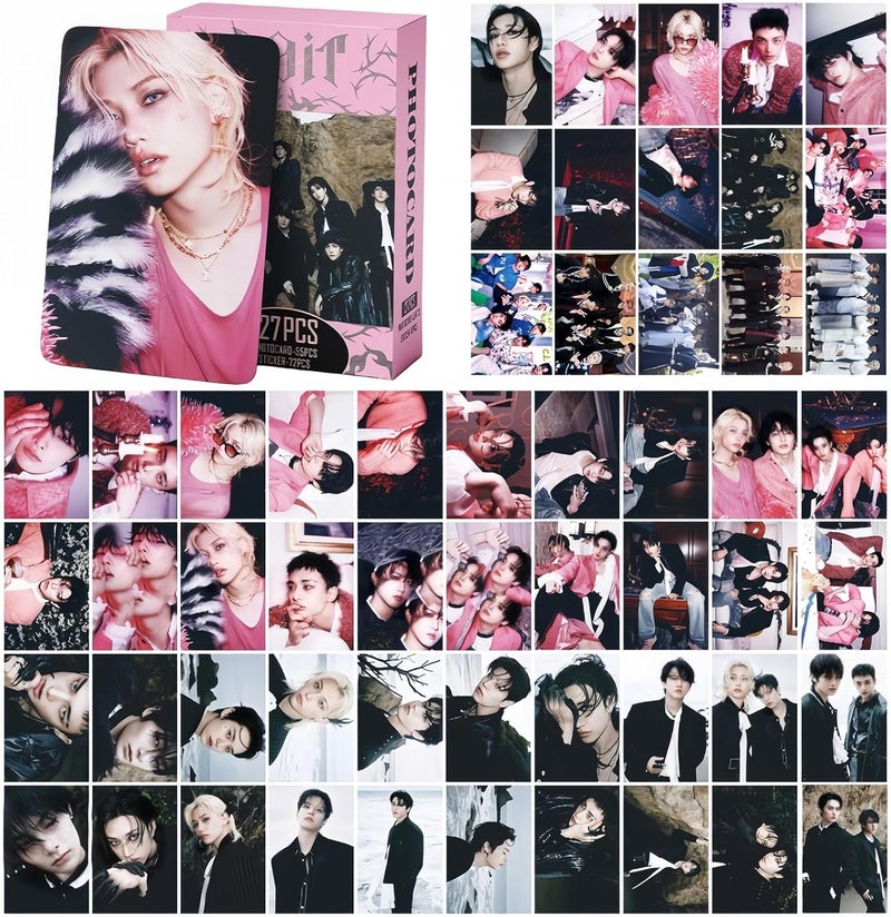 PYAJUU 4Pack/364Pcs Stray Kids Photocard Set KPOP Straykids DO IT Album Cards FORCE Photocards GIANT Post Cards 2026 Season's Greetings Merch Gift for STAY 220PCS LOMO and 144PCS Stickers - Image 2