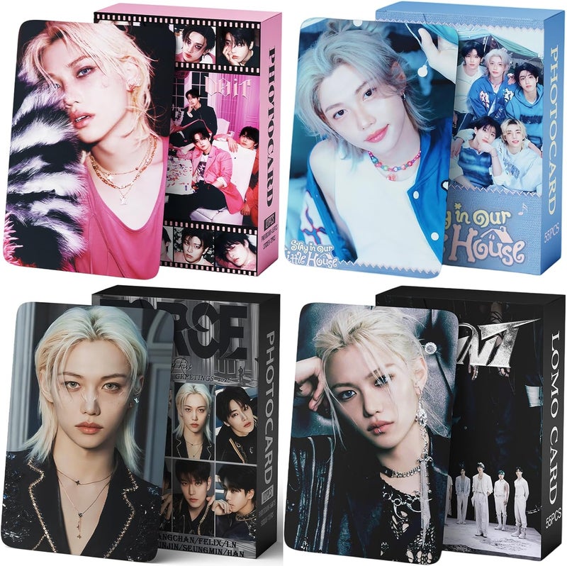 PYAJUU 4Pack/364Pcs Stray Kids Photocard Set KPOP Straykids DO IT Album Cards FORCE Photocards GIANT Post Cards 2026 Season's Greetings Merch Gift for STAY 220PCS LOMO and 144PCS Stickers - Image 1