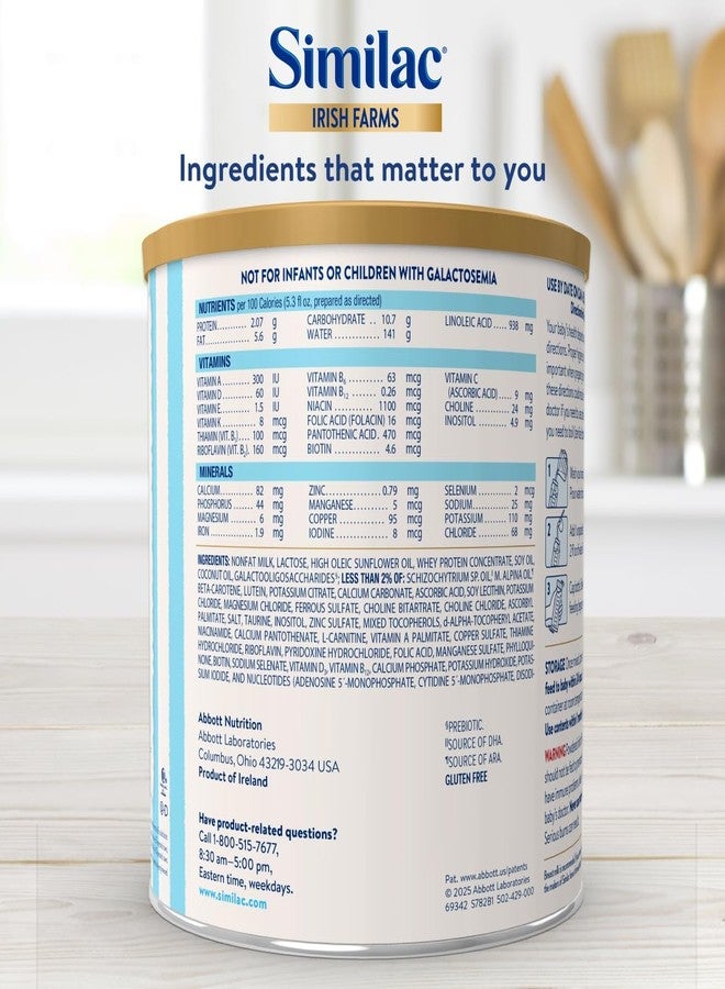 Similac Irish Farms, Easy-to-Digest Baby Formula, Infant Formula, 0-12 Months, 24.7-oz Can - Image 2