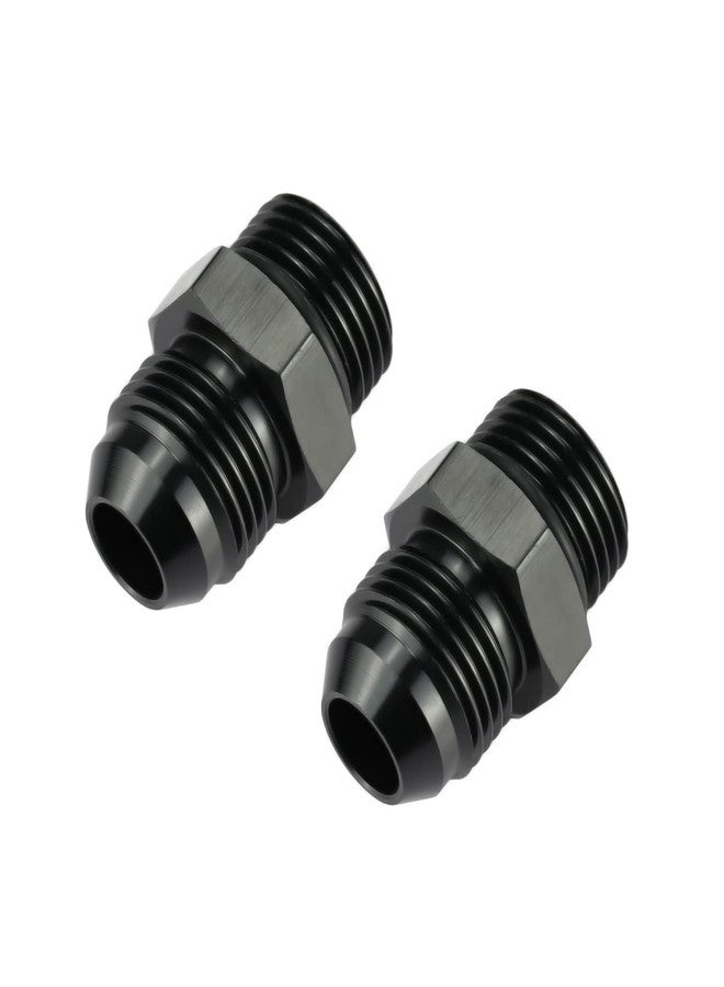 Ucreative 8AN Flare to 8AN ORB Male Fuel Rail Adapter Fitting Black 2Pcs - Image 1