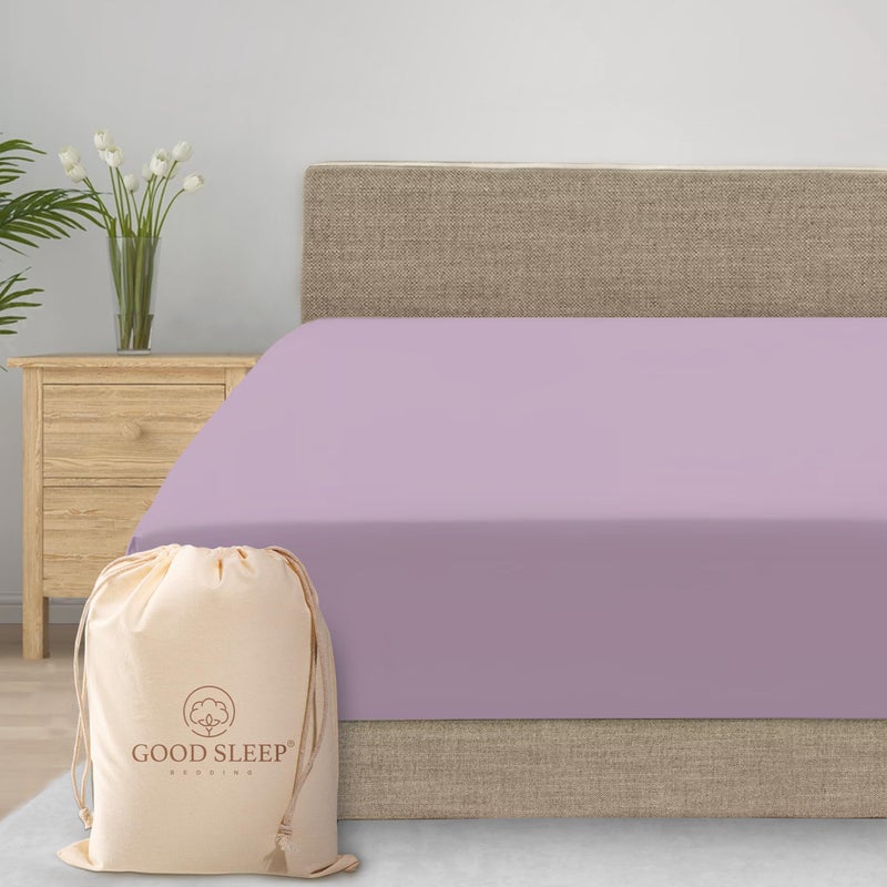 1 Piece Lavender Twin XL Fitted Sheet  16 inch Deep Pocket Twin XL Sheets  800 TC 100% Egyptian Cotton Fitted Sheet Only  Soft Fitted Sheets  Extra Long Twin Fitted Bed Sheets with Head & Foot Tag