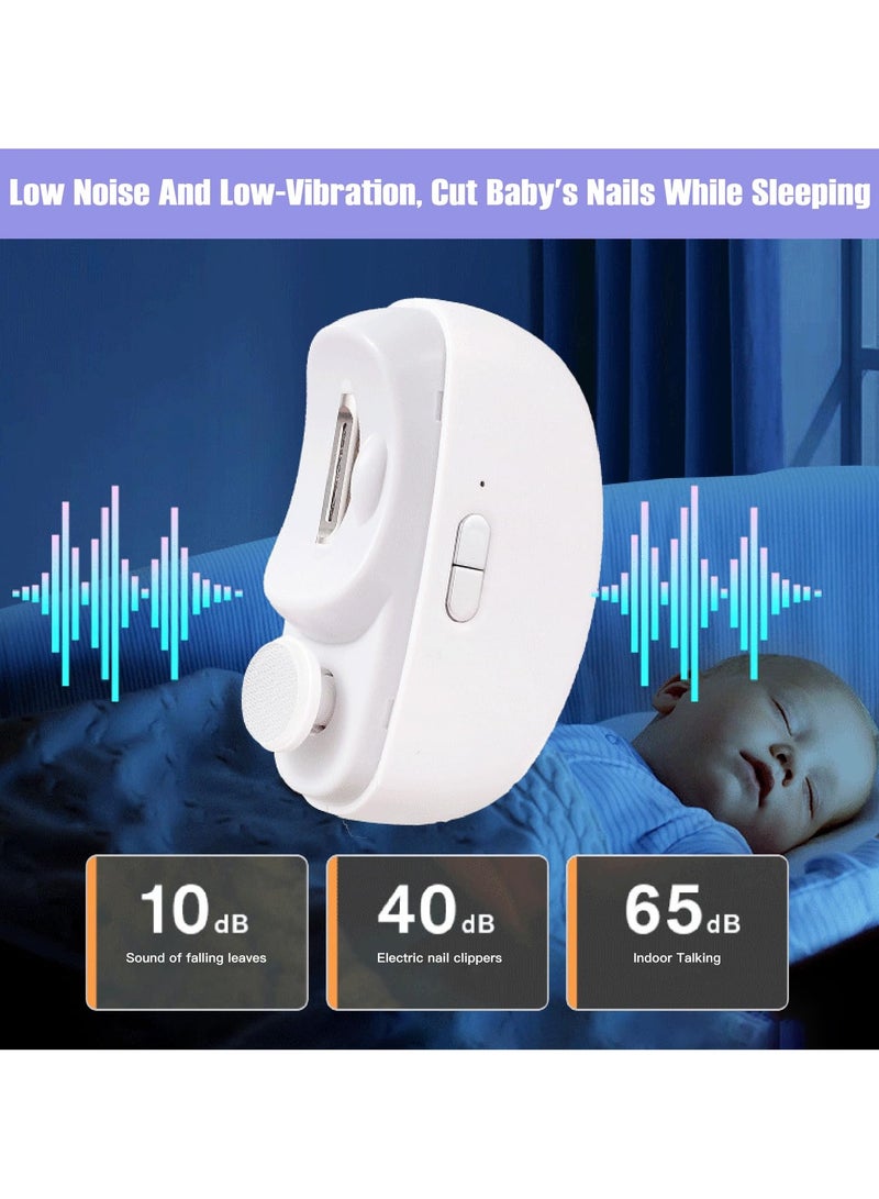 السيد باندا مقص أظافر كهربائي مع ضوء 2 في 1، مقص أظافر كهربائي أوتوماتيكي لتلميع الأظافر وقص الأظافر ومبرد 2 في 1، تصميم 2 في 1، مقص أظافر آمن قابل لإعادة الشحن عبر USB للأطفال وكبار السن والبالغين (اللون الأبيض) - Image 4