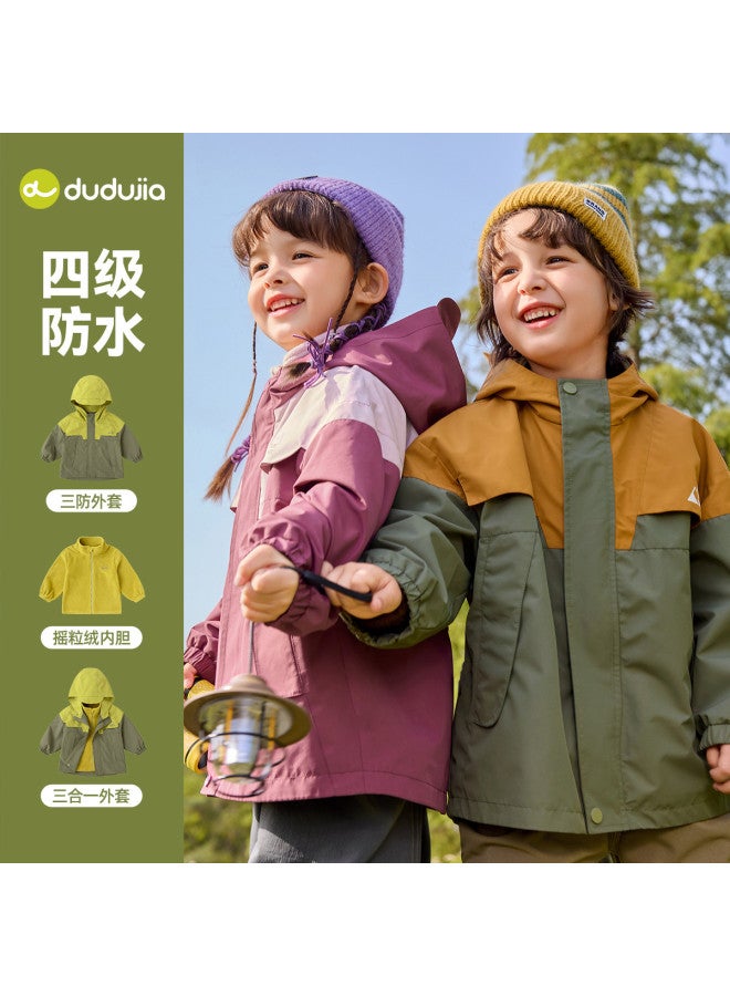Doodle Home kids Hooded Jacket - Waterproof Autumn Windbreaker For Boys & Girls, Multi-layer Top For Older Children - Image 3