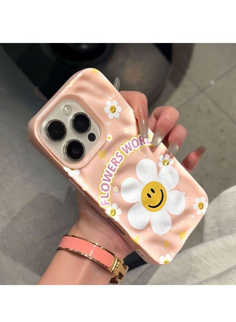 NIBEMINENT Daisy Smiles Protective TPU Case Cover For iPhone 16 Pro Max, Pink