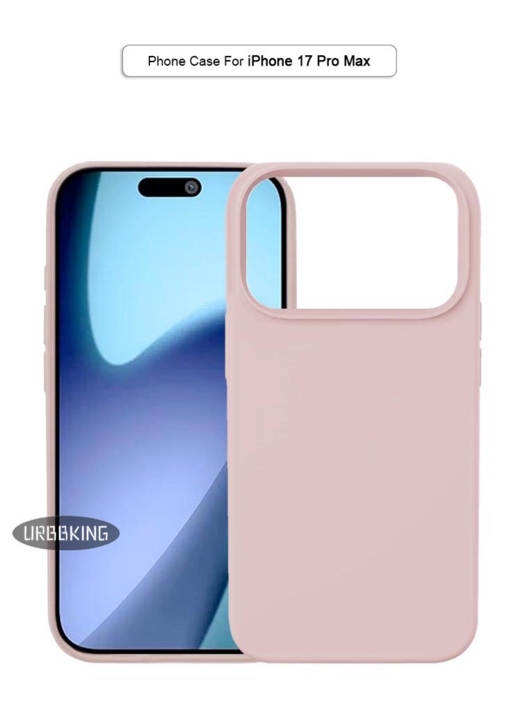 يوارب كينج متوافق مع غطاء حماية السيليكون السائل الوردي iPhone 17 Pro Max - Image 1
