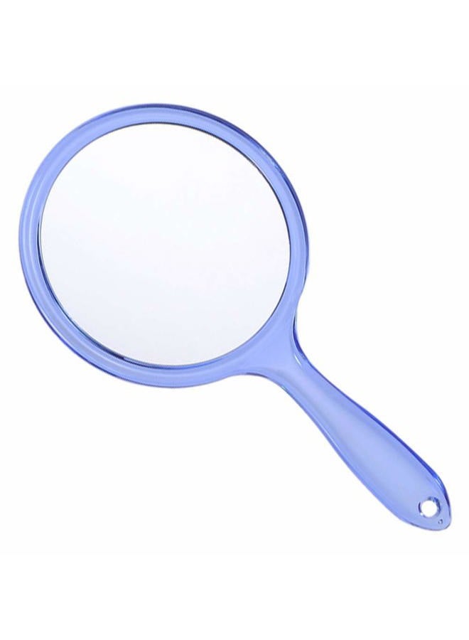 TOPYHL Makeup Hand Mirror, Double-Sided 3X 1x Magnifying Large Travel Handheld Mirror Cosmetic Mirror Acrylic Clear Finish Round Mirror (Blue) - Image 1