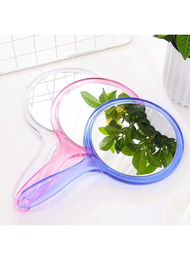 TOPYHL Makeup Hand Mirror, Double-Sided 3X 1x Magnifying Large Travel Handheld Mirror Cosmetic Mirror Acrylic Clear Finish Round Mirror (Blue) - Image 3