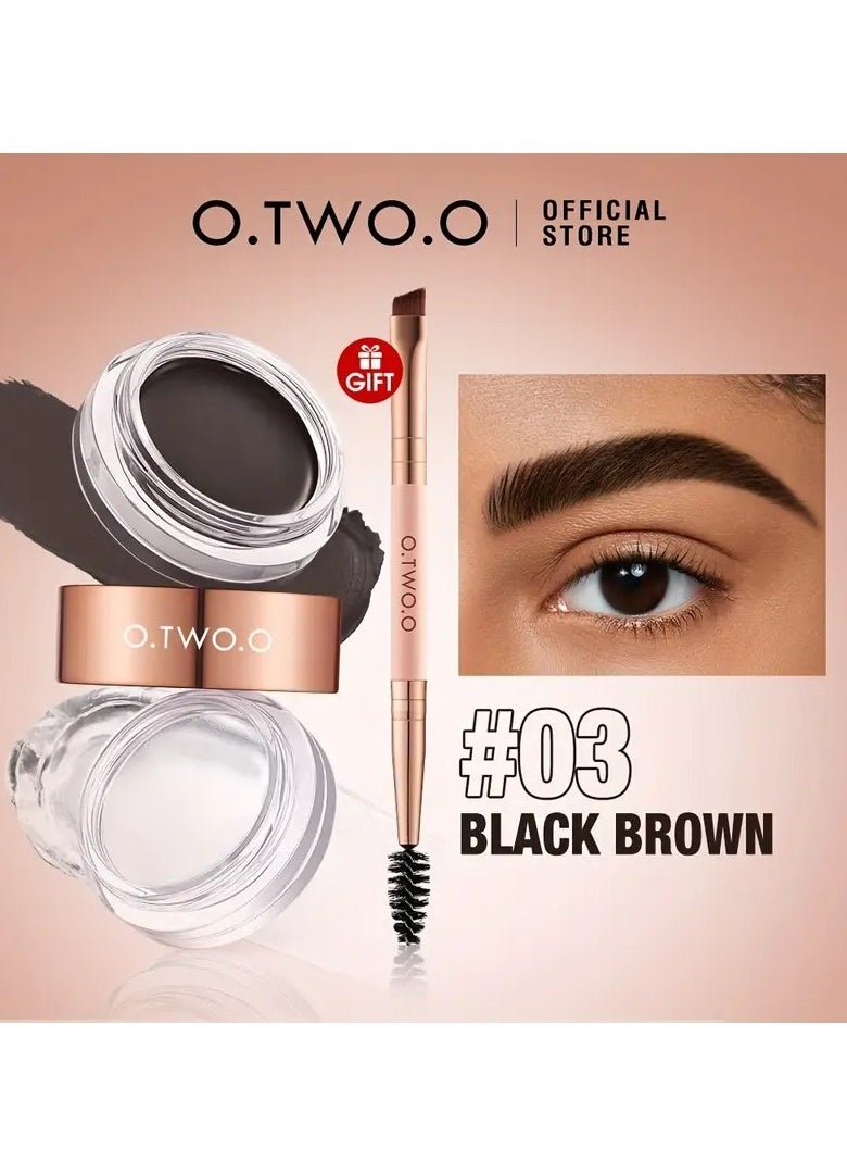 O.TWO.O O.TWO.O Waterproof 24H Eyebrow Cream & Wax Set Natural Formula | Long-Lasting Hold | Ultra-Thin Slanted Brush for Precision All-Skin Types Concealer & Brow Shaping Gel[03]  - Image 1
