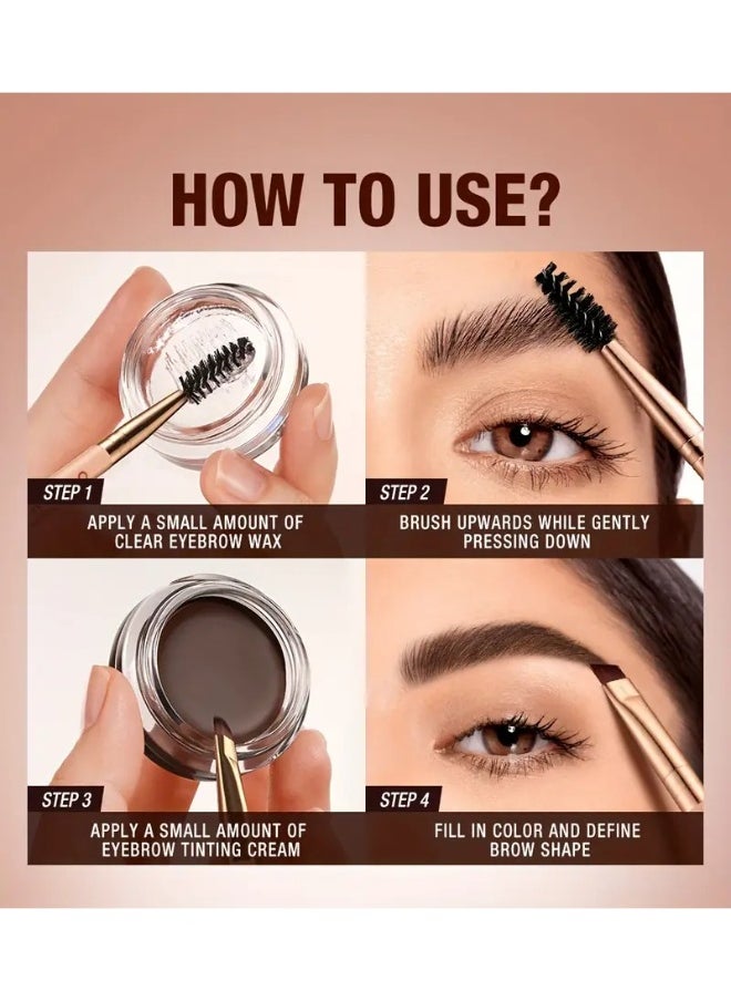 O.TWO.O O.TWO.O Waterproof 24H Eyebrow Cream & Wax Set Natural Formula | Long-Lasting Hold | Ultra-Thin Slanted Brush for Precision All-Skin Types Concealer & Brow Shaping Gel[03]  - Image 5